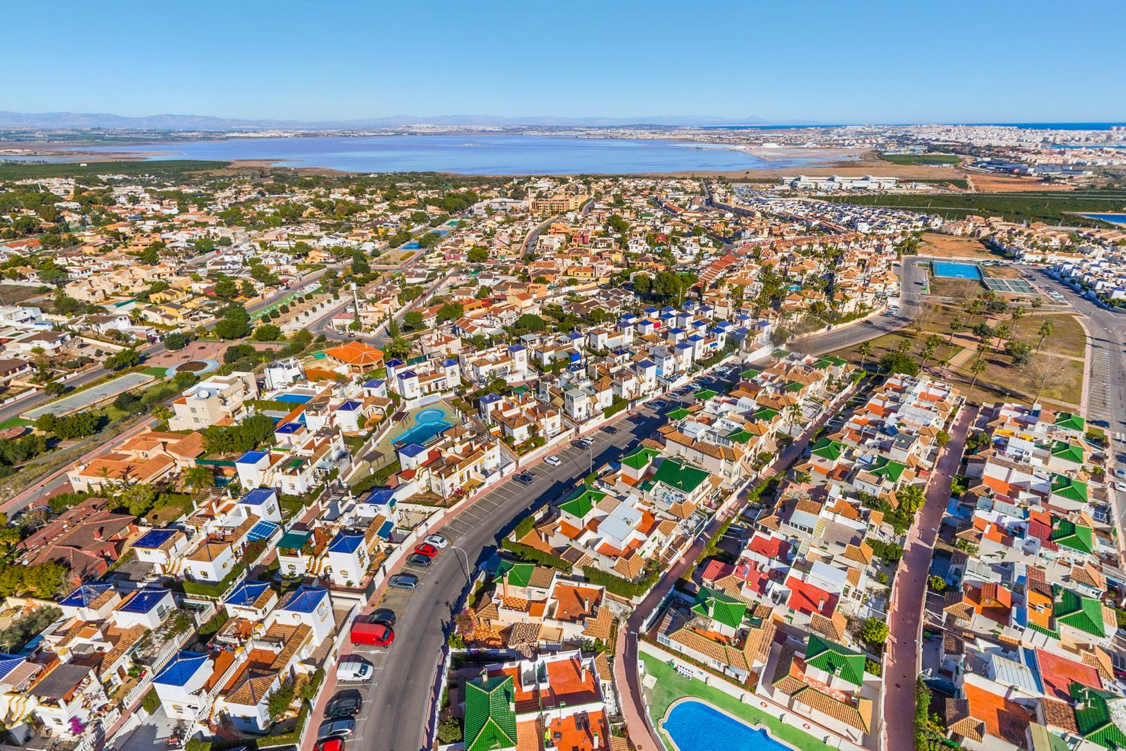 Los Balcones residential area aerial view Torrevieja south coast